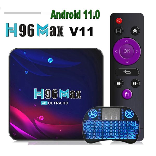 Box H96 Max V11 Z Systemem Android 11 Smart TV Box 2GB 4GB 32GB 64GB 4K HD 2.4G 5G WiFi BT4.0 HDR USB 3.0 3D H.265 Odbiornik Odtwarzac