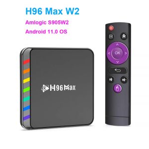 Boîte H96 Max W2 Android 11 TV Box Quad Core Arm A35 Media Player 4 Go 32 Go 64 Go WiFi 6 Settop Box