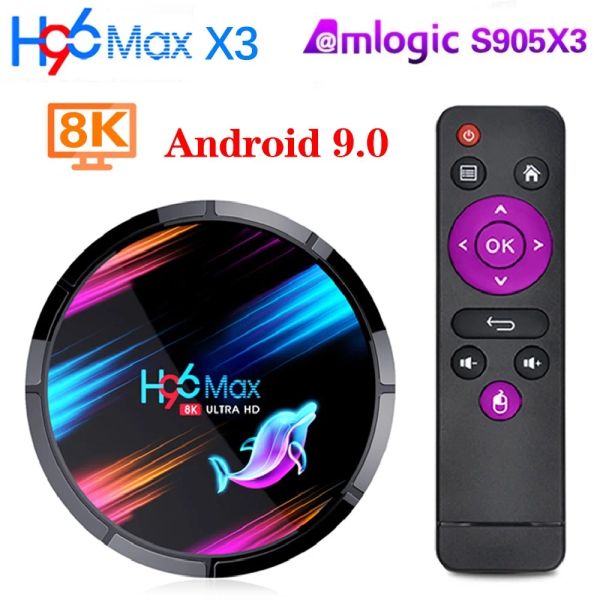 Box H96 MAX X3 8K 4GB 32GB 64GB TV Box Amlogic S905X3 Android 9.0 Set Top Box Dual Wifi Google Player YouTube Media Player H96Max