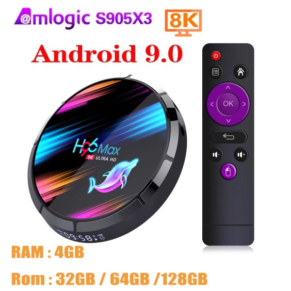 Box H96 MAX X3 Amlogic S905X3 TV Smart Box Android 9.0 8K MAX 4GB RAM 128GB ROM Dual Wifi Media Player Box 8K H96Max