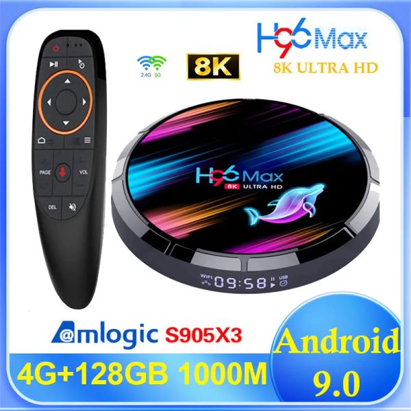 Box H96 Max X3 Amlogic S905X3 Smart TV Box Android 9.0 4 Go 64 Go 128 Go 5G Double WiFi BT4.0 1000m 4K 8K Set Top Box Player TVBox