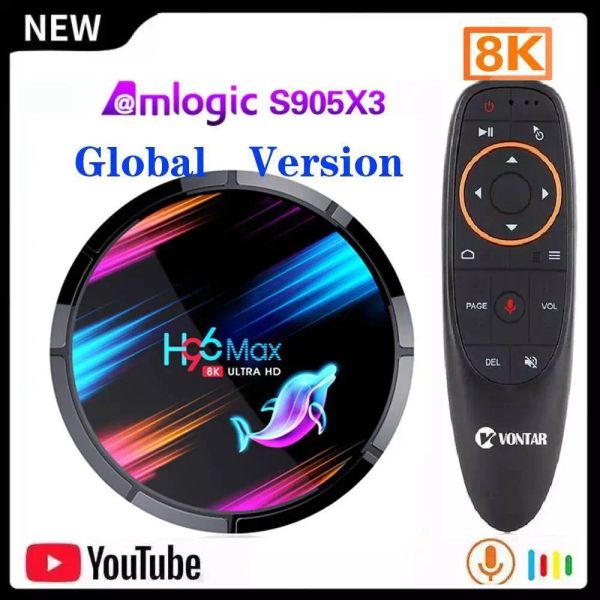 Box H96 MAX X3 Amlogic S905X3 TV Smart Box Android 9.0 8K MAX 4GB RAM 128GB ROM Dual Wifi Media Player Box YouTube