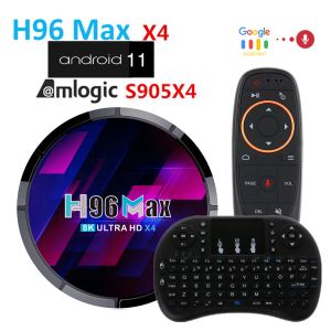 Box H96 Max X4 4G 64G Android 11 TV Box Amlogic S905X4 WiFi Bt H.265 8K 24fps YouTube Smart Media Player