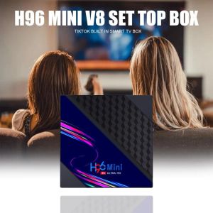 Box H96 MINI V8 Media Streamer Box TV STB RK3228A intégrée pour Tiktoks Set Top Box Mini Smart TV Box pour Android 10.0 TV accessoire