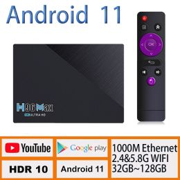 Box H96 RK3566 TV Box Android 11 1000m Ethernet 8K Décodeur Ultra HD Yotube Media Player Google Play HDR 4G 8G 128 Go TV Settop Box