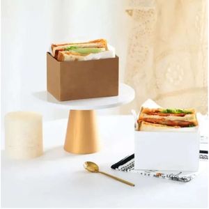 Doos hamburger wrap cadeau eten inpak oliedichte cake zand bakkerij brood ontbijt wrapper papier voor bruiloftsfeestje vooraanbod ping per
