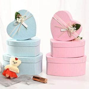 Doos hart geschenk groothandel gevormd 3 stks/set chocolade diy geschenken dozen valentijn moederdag bloem verpakking kast bruiloft feest decor th1369 s es