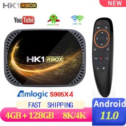 Box HK1 Rbox X4S Android 11 TV Box Amlogic S905X4 3D BT 4G 32G 64G 128G Dual Wifi YouTube Media Player 4K 8K Set Topbox 2G16G TVBox