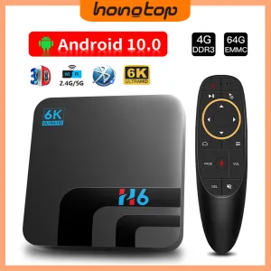 Box Hongtop Android TV Box Android 10 4GB 64 GB 32 GB 6K 3D VIDEO H.265 Media Player 2.4G 5GHz WiFi Bluetooth Set Top Box Smart TV Box