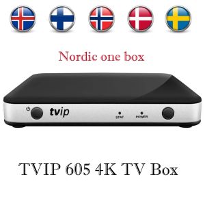 Box Hot Nordic One Box TVIP605 Android + Linux Dual System Streaming Media Player Smart TV Box Ott SBOX 5G Double WiFi 4K TV Box