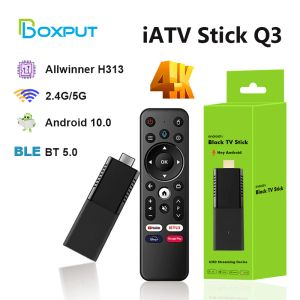 Box IATV Q3 Smart Fire TV Stick HDR Android10 Allwinner H313 4K Portable TV Préfixe 2.4G / 5G WiFi BT5.0 2G / 16G Mémoire OTG VS X96S TX3