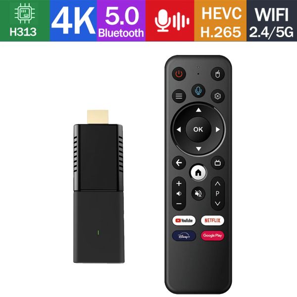 Box IATV Stick Q3 4K HDR Smart TV Stick Android TV 10 Allwinner H313 ATV HDR Portable 2.4G/5G WiFi BT5.0 OTG Media Player TV Box