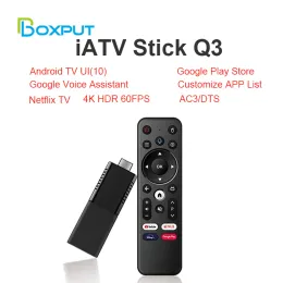 Box IATV Stick Q3 HDR Smart TV Stick Android TV 10 Allwinner H313 4K ATV HDR Portable TV Préfixe 2.4G / 5G WiFi BT5.0 OTG VS X96S TX3