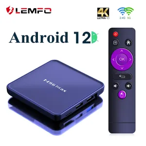 Box Lemfo H96 Max V12 Smart TV Box Android 12 4k 4GB RAM 64 Go Rom Dual WiFi Media Player Google Player YouTube Set Top Top