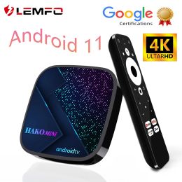 Box lemfo hakomini 4k Android 11 TV Box Amlogic S905y4 2 Go 4 Go DDR4 Multistremer HDR 10 Certification Google TVBox