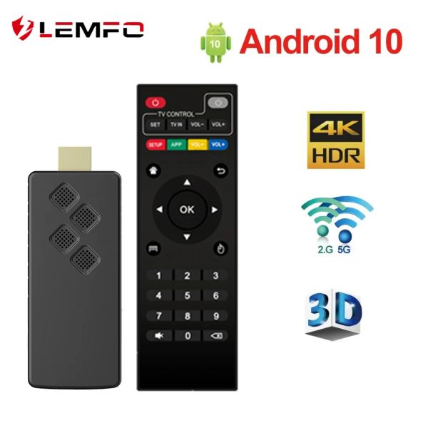 Box Lemfo Q2 TV Stick Android 10 Quad Core Arm Cortex A53 2 Go 16 Go Prise en charge 4K H.265 2.4G5.8g WiFi Streaming Smart TV Box 2 Go 8 Go
