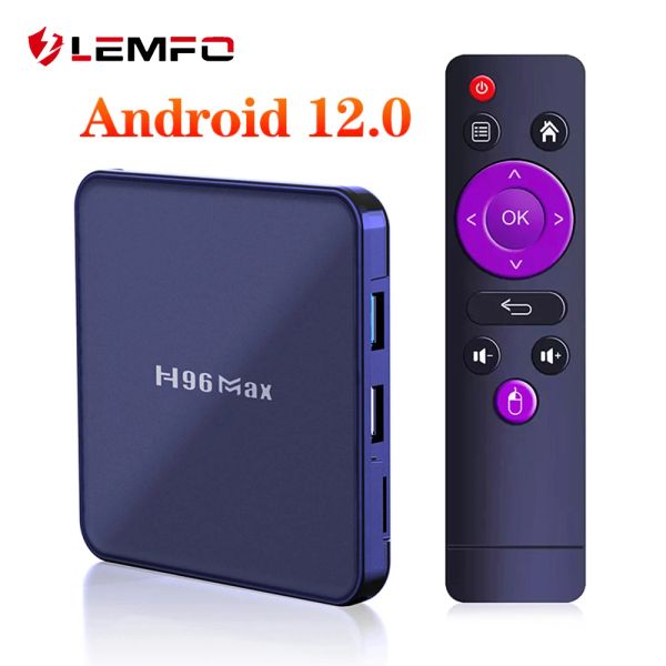 Box Lemfo V12 Smart TV Box Android 12 H96 MAX RK3318 Set Top Box Dual Wifi H96Max Android 12.0 Soporte 4K Google Play