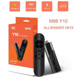 Box M98 Y10 Smart TV Stick Android 13 BT 5.0 ATV ALLWINNER H618 2.4G / 5G DIAL WIFI AirPlay Préinstalled App IPTV TV Stick