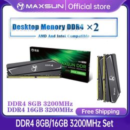 Box Maxsun RAM DDR4 8 Go 16 Go Mémoire 3200MHz Garantie à vie Memoria Rams DDR4 1.2V1.35V 288PIN Type d'interface DIMM de bureau