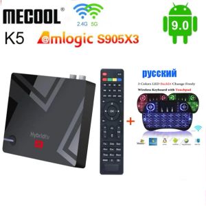 Box MECOOL K5 Amlogic S905X3 Smart Android 9.0 TV Box DVBS2 DVBT2 DVBC 2GB 16GB 2.4G 5G WiFi BT4 4K Android DVB T2