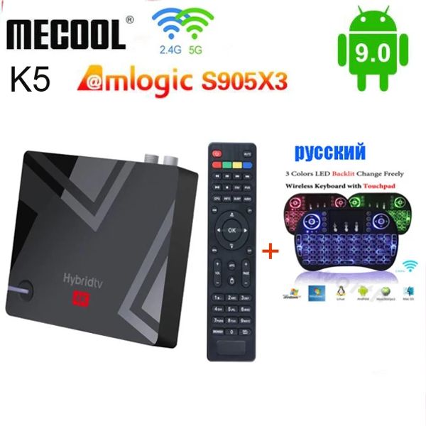 Box MECOol K5 AMLOGIC S905X3 SMART Android 9.0 TV Box DVBS2 DVBT2 DVBC 2GB 16GB 2.4G 5G WIFI BT4 4K Android DVB S2 T2