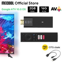 Box Mecool KD1 ATV Stick Amlogic S905Y2 TV Box Android 10 2GB 16GB Ondersteuning Google Certified Voice 1080P 4K 2.4G 5G WiFi BT TV Dongle
