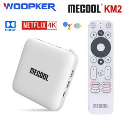 Box MECOOL KM2 TV Box Android 10 Amlogic S905X2 Google certifié Smart TVbox DDR4 2GB 8 Go Dolby BT4.2 2T2R Double WiFi 4K Set supérieur