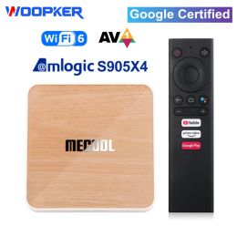 Box MECOol KM6 Deluxe Edition Google Certified TV Box Amlogic S905X4 Android 10 4 Go 64 Go WiFi 6 AV1 1000M BT5.0 Set Top Box 4 Go 64 Go