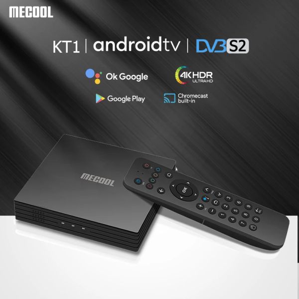 Box MECOOL KT1 4K Android TV Box Smart DVBS2 IPTV Set Top Box 2GB RAM 16GB ROM AMLOGIC S905X4 HDR10+ receptor USB3.0 2.4G/5G wifi