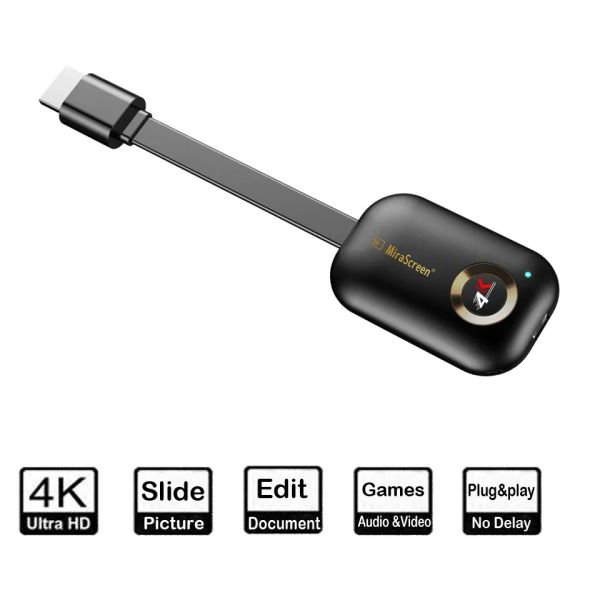 Box Mirascreen G9 plus 2,4g / 5g 1080p 4k Miracast dlNA AirPlay TV Stick WiFi Affichage Dongle Récepteur pour Windows Andriod iOS