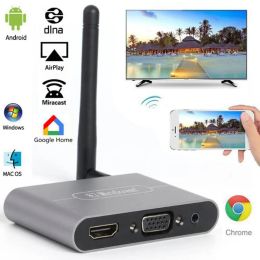 Box Mirascreen Wireless VGA Mirror Box Box WiFi Displayer TV Stick Miracast AirPlay HDMICOMPATIBLE Média Stream pour Android Phone to TV