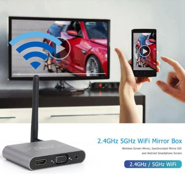 Box Mirascreen X6W Plus TV Stick 5G 4K WiFi WiFi Display Dongle Adaptador HDMicompatible VGA Audio Video Converter Teléfono a la televisión
