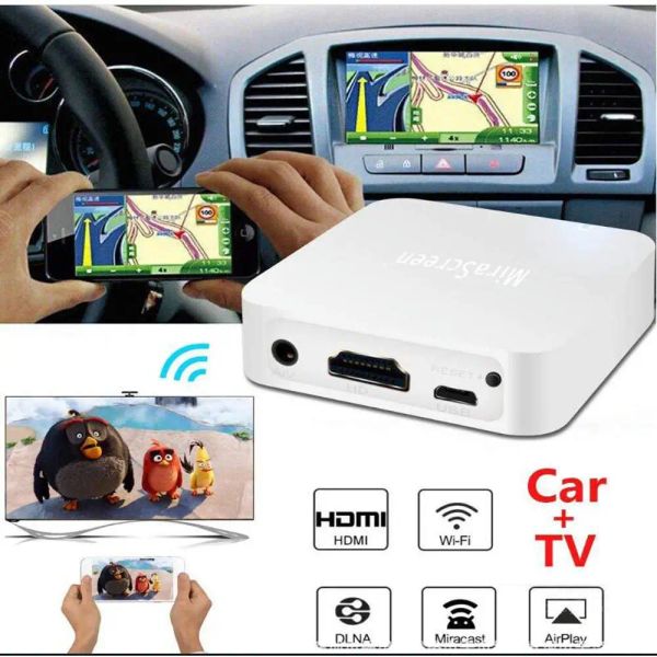 Box Mirascreen X7 Car Media Média DLNA Miracast AirPlay Écran miroir Dongle TV Stick Wireless HD Sortie Av Stream Video Affichage