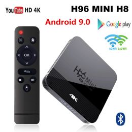 Box New H96 Mini H8 TV Box Android 9.0 RK3228A Quad Core 1G/2G 8G/16G Set Top Box 2.4G 5G Dual WiFi BT4.0 4K Smart Media Player