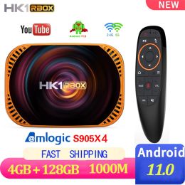 Box Nouveau HK1 RBOX X4 Android 11 Amlogic S905X4 Smart TV Box 2.4G 5G DIAL WIFI 1000M 8K 4K 3D YouTube Media Player Set Top Tvbox