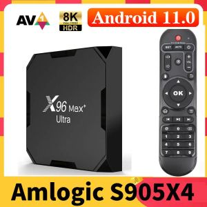 Boîte nouvelle x96 Max Plus Ultra Amlogic S905X4 TV Box Android 11 AV1 8K double wifi bt Android 11.0 Player multimédia 4 Go 32 Go 64 Go