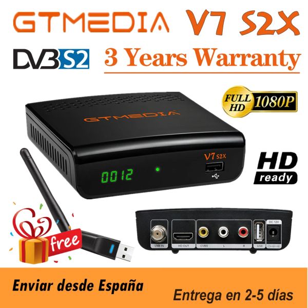 Box Original GTMEDIA V7 S2X DVBS2 Receptor satelital con receptor digital USB GTMEDIA V7S2X Actualización Gtmedia V7 HD Sin aplicación