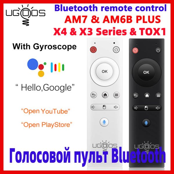 Box Ugoos Bluetooth Control remoto Control de voz con reemplazo de giroscopio para AM7 AM6B Plus TOX1 X3 Pro X4 Android TV Box