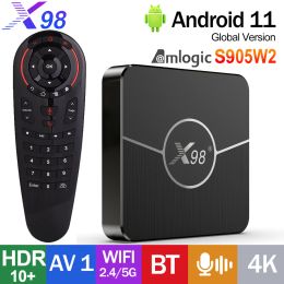 Box Original X98 Plus Smart TV Box Android11.0 AMLOGIC S905W2 4K HDR10+ AV1 2.4G/5G WIFI BT HDR X98PLUS TV Prefix Vs X96 Tanix