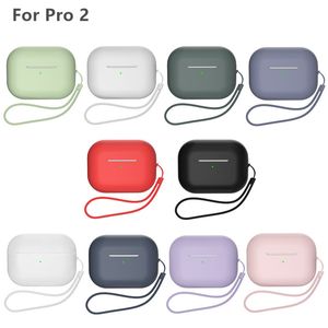 Airpods pro 2 accesorios para auriculares auriculares inalámbricos funda de silicona con cuerda antipérdida funda protectora suave para Pro2