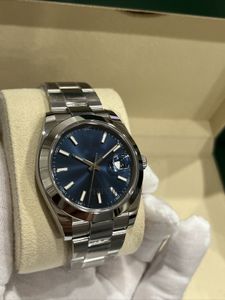 Box Papers Hoogwaardige Watch Nieuwe dategevel 41 mm 126300 Blue Mens Watch - verzegelde volledige set armband Mechanische automatische mannen horloges waterdicht