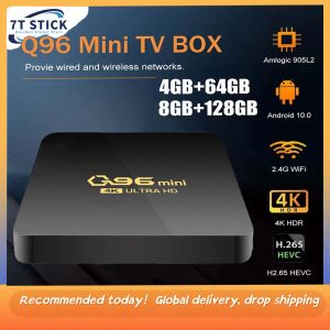Box Q96 Mini Smart TV Box Android 10.0 S905 Quad Core Set Top Box 2.4G WiFi 4K HD H.265 64 Go 128 Go Home Theatre Media Player TV Box