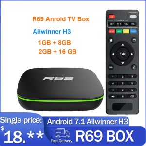 Box R69 TV Box Android 7.1 Allwinner H3 Quadcore 1G8G 2G16G 2.4 GHz WiFi 1080p HD Home Smart Media Player Top Box