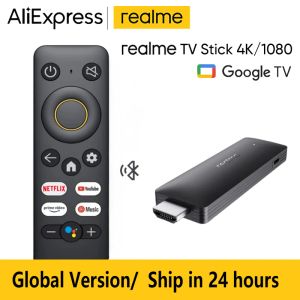 Box REALME 4K TV Stick Smart Google Assistant Global Version globale Bluetooth5.0 Contrôle vocal Remote Android TV Stick 2 Go 8 Go HDMI 2.1 Boîte