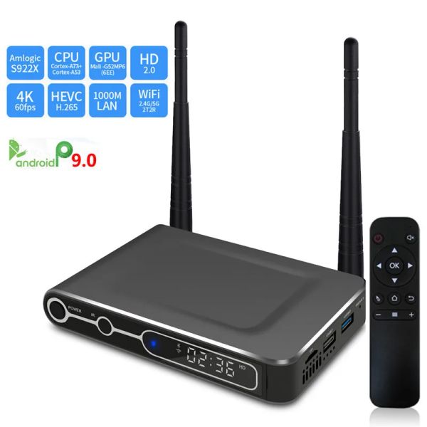 Box S78 Amlogic S922X Android TV Box DDR4 4GB 32GB Bluetooth 4.2 Player multimedia Dual Wifi 1000m LAN Smart Android Box 4K Set Top Box