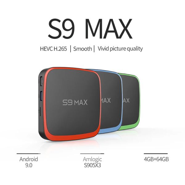 Box S9 Max X3 Smart TV Box Andoid 9.0 Amlogic S905X3 4GB32GB 4K Media Player 3d 2.4G 5G Wifi Set Top Box de Google Voice 2G16G X96 MAX