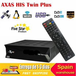 Box Satellite Receiver Axas son jumeau plus 1080p UHD ENIGMA2 Linux E2 OS Dual DVBS2X Buildin WiFi H2.65 Smart Digital TV Decoder