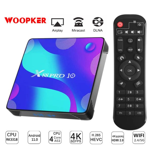 Box Smart TV Box Android 11 4G 128G 2.4G 5.8G Dual WiFi 4K TV receptor 16G32G 64G 3D Media Player Soporte de Google YouTube Box