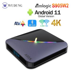 Box Smart TV Box Android 11 4K RGB Light AV1 2.4G 5GDual WiFi Wireless Media Player BT 5.0 USB RAM 32/64G A95X F3 Air II Set Top Box