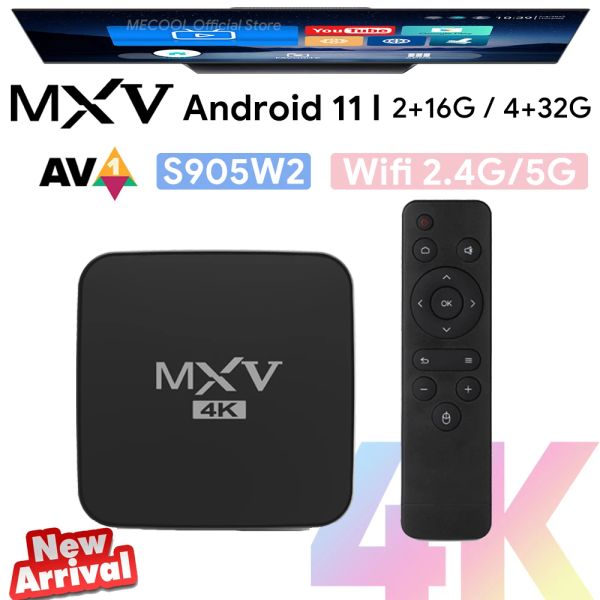 Box Smart TV Box Android 11 4K avec Amlogic S905W2 2 + 16G / 4 + 32G 10m / 100m LAN Port Media Player WiFi 2.4G / 5G Run Fast Av 1 Set Top Box